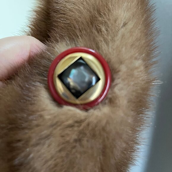 Mink Fur Vest in Cognac Colour - Vintage - Authentic - Picture 9 of 17